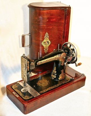 Very Rare 1924 Unusual Singer 127 Model Gossvejmashina Antique Sewing Machine photo