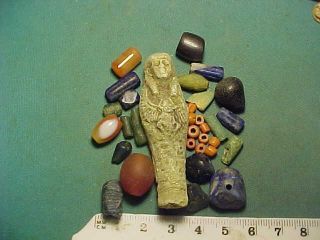 30,  Ancient Beads Circa 1000 Bc - 700 Ad,  Egyptian Faience Shabti Amulet photo