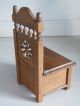 Vintage Miniature Carved Wooden Breton Seat / Box - Small Doll Size Boxes photo 3
