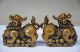 A Pair Collectible Chinese Copper Handwork Carved Unicorn Statue Other Antique Chinese Statues photo 2