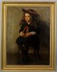 Antique 19thc Victorian James Taddeo,  Young Scottish Girl Portrait Oil Painting Other Antique Decorative Arts photo 1