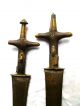2 Antique Daggers Tuareg Sahara Arab Islamic Short Sword.  Telek Knife Kaskara Other African Antiques photo 3
