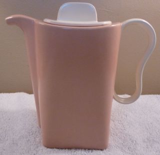 Mid - Century Art Deco Franciscan Metropolitan Coral Tea/coffee Pot - photo