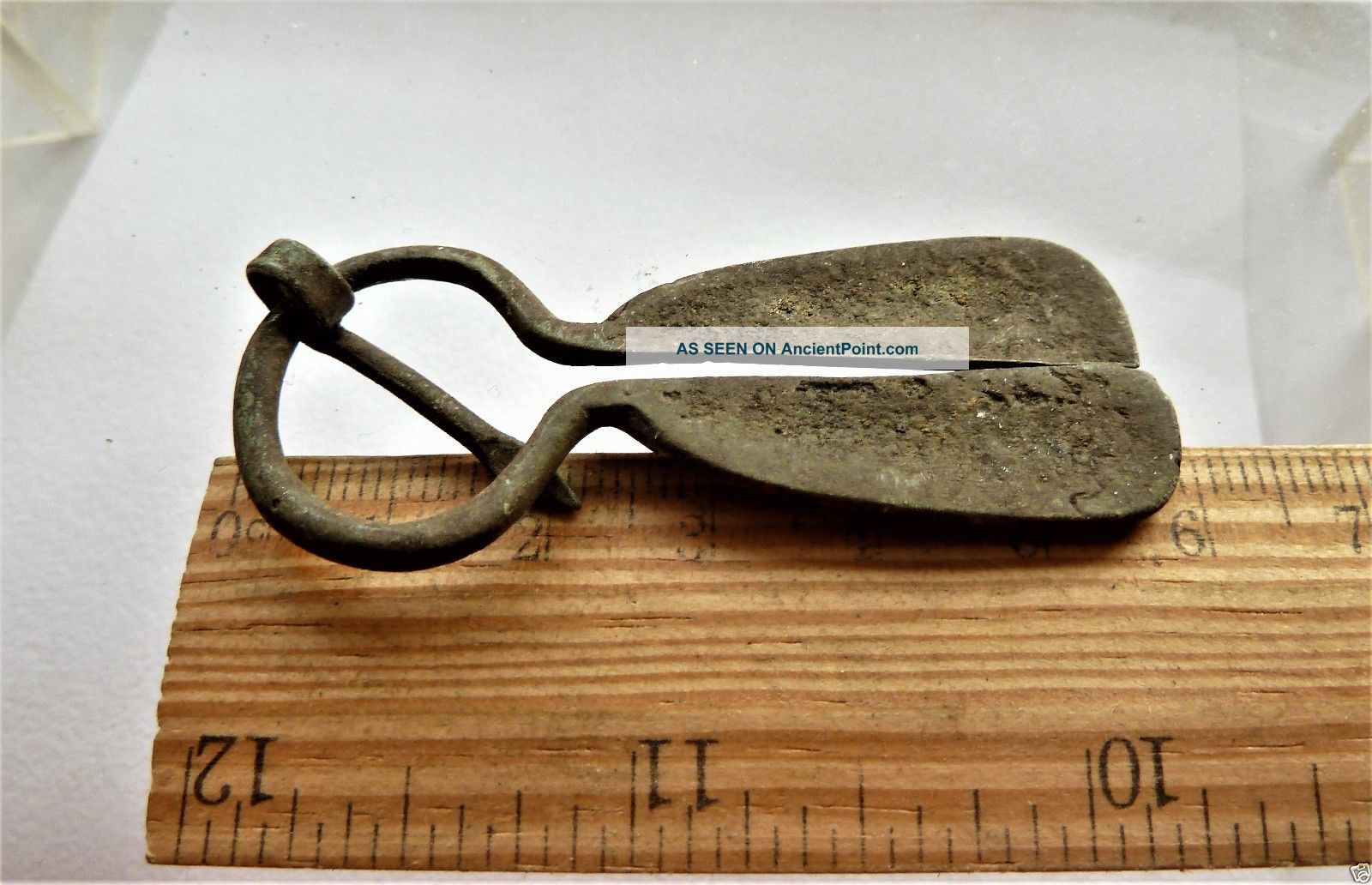 Authentic Ancient Medieval Artifact - Bronze Fibula (k523) Viking photo