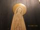 Vintage St Mary Wood Plaque Talleres Monasticos Benedictine Monks Silver Mid-Century Modernism photo 1