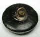 Antique Black Glass Button Honey Bee W/ Silver Luster - 11/16 