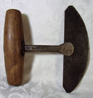 Antique 19th C Hand Forged Food Chopper Signed L.  Griffen Dough Knife Ne Made Usa photo