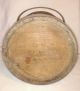 Antique Firkin Banded Sugar Bucket With Lid Wood Handle Primitives photo 8