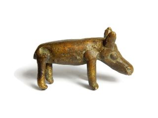 Rare Antique African Bronze Ashanti Gold Weight A Baby Hippo photo