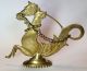 Vintage Venetian Italy Gondola Boat Brass Seahorse Horse Hippocamp Two Metalware photo 3