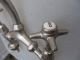 Vintage Sink Mixer Taps Basin Chromed - Nickel Plated Brass Porcelain Caps Antique Other Antique Architectural photo 6