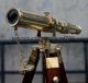 Vintage Marine Ship Master Brass Telescope With Wooden Tripod Scope Collectible Telescopes photo 4