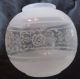 Victorian Glass Font Oil Lamp Shade & Chimney 26 