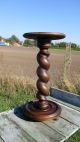 Vintage Carved Wood Barley Twist Pedestal Display Table Plant Stand 21.  85 