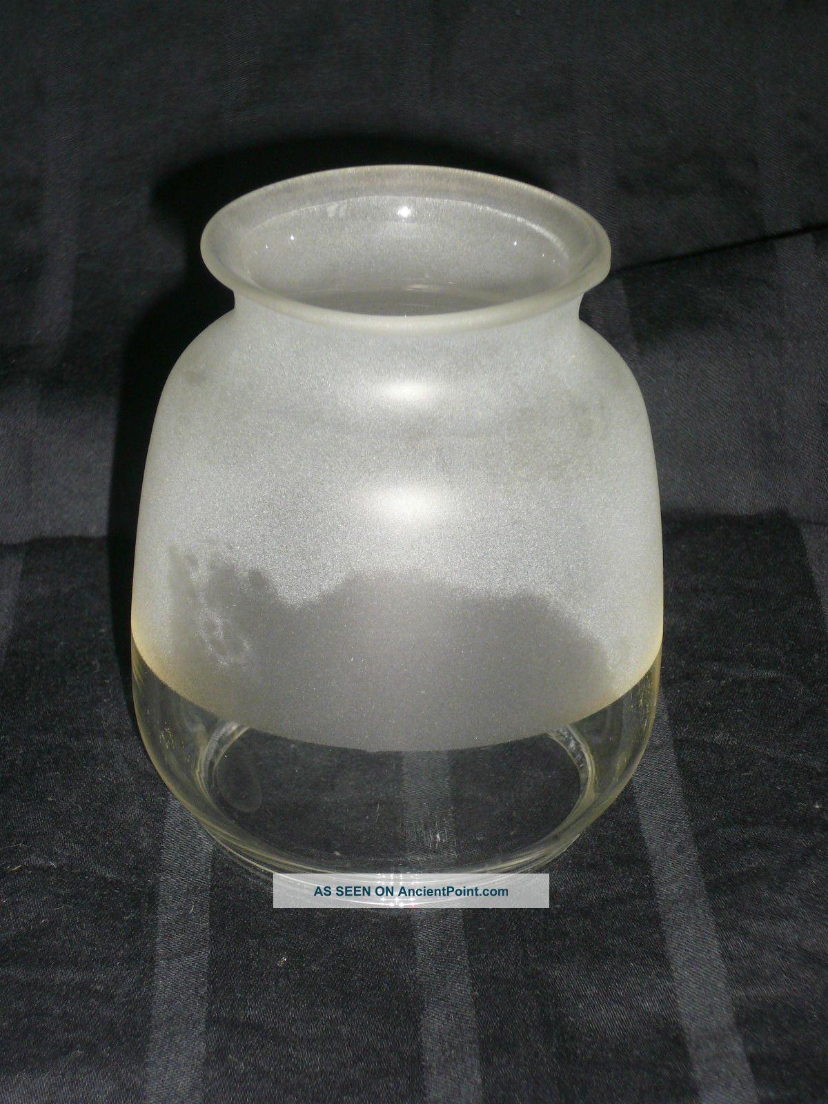 Vintage Small Clear Frosted Glass Lamp Shade Hurricane Tilly Oil Light Lantern 20th Century photo