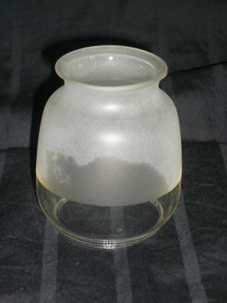 Vintage Small Clear Frosted Glass Lamp Shade Hurricane Tilly Oil Light Lantern photo
