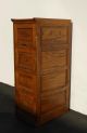 Vintage Industrial Style Solid Oak Wood Four Drawer File Cabinet French Country Post-1950 photo 1