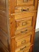 Vintage Industrial Style Solid Oak Wood Four Drawer File Cabinet French Country Post-1950 photo 2