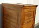 Vintage Industrial Style Solid Oak Wood Four Drawer File Cabinet French Country Post-1950 photo 4