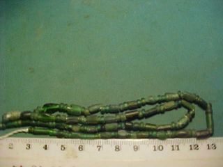 String Roman Green Coloured Glass Beads Circa 100 - 400 A.  D. photo