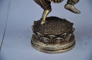 Exquisite Chinese Silver Copper Handwork Carved Elephant Statue photo
