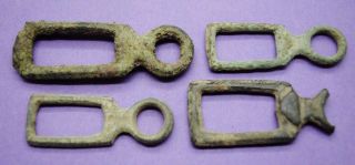 Selection Of 4 Medieval/post Medieval Bronze Strap Junctions photo