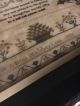 Large 19th C Early Antique Fabric Old School Girl Sampler Stitchery 1832 Signed Primitives photo 9