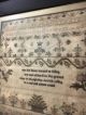 Large 19th C Early Antique Fabric Old School Girl Sampler Stitchery 1832 Signed Primitives photo 4
