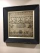 Large 19th C Early Antique Fabric Old School Girl Sampler Stitchery 1832 Signed Primitives photo 6
