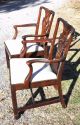 Antique Mahogany Chippendale Arm Chairs 1900-1950 photo 5
