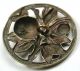 Antique Pierced Brass Button Snail & Fig Fruit Design - 1 & 1/16 