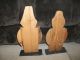 Primitive Decor Wooden Couple Country Man And Woman Americana Primitives photo 1