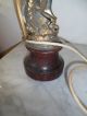 Art Nouveau Bronze Figurine On Spelter Lamp - Some Restoration Required Art Nouveau photo 2