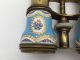 Antique Hand Painted French Enamel Mother Of Pearl Opera Glasses Ca.  19th C Victorian photo 2