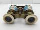Antique Hand Painted French Enamel Mother Of Pearl Opera Glasses Ca.  19th C Victorian photo 5