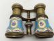 Antique Hand Painted French Enamel Mother Of Pearl Opera Glasses Ca.  19th C Victorian photo 7