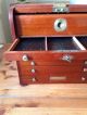 Antique Claudius Ash Tambour/drawer Dentist Chest,  Key Coin Collectors Cabinet 1800-1899 photo 5
