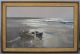 Large Orig George Carpenter Maine Seascape Stranded Rowboat Oil Painting Nr Other Maritime Antiques photo 1