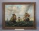 Lrg C1900 Maritime Seascape Oil Painting,  17thc Dutch Galleons Fleet & Flag Ship Other Maritime Antiques photo 1