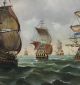 Lrg C1900 Maritime Seascape Oil Painting,  17thc Dutch Galleons Fleet & Flag Ship Other Maritime Antiques photo 4