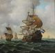 Lrg C1900 Maritime Seascape Oil Painting,  17thc Dutch Galleons Fleet & Flag Ship Other Maritime Antiques photo 5