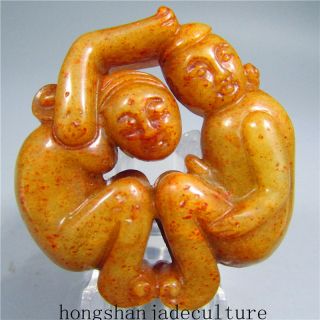 Chinese Antique Culture Natural Old Jade Hand - Carved Pendant 61 photo