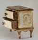 Vintage Italian Florentine Gilt Gold White Tole Chest Jewelry Box 6 