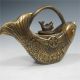 Chinese Bronze Handwork Fish Shape Teapot & Lid W Kangxi Mark A Teapots photo 4