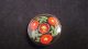 Vintage C.  1930 ' S - 1940 ' S Czech Glass Intaglio Painted Flowers And Leaves Button Buttons photo 1