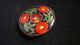 Vintage C.  1930 ' S - 1940 ' S Czech Glass Intaglio Painted Flowers And Leaves Button Buttons photo 3