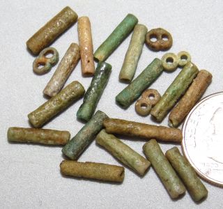 Mitry Ancient Egyptian Mummy Beads Cylinders,  Doubles Provenance photo