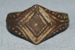 Ornate Roman Bronze Ring - Circa 300 Ad - Uk Detecting Find photo