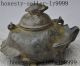 Chinese Fengshui Bronze Longevity Animal Turtle Lucky Statue Wine Tea Pot Flagon Teapots photo 2