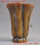 Marked China Old Ox Horns Hand Carved Lucky Flower Statue Wine Vessel Goblet Cup Glasses & Cups photo 3
